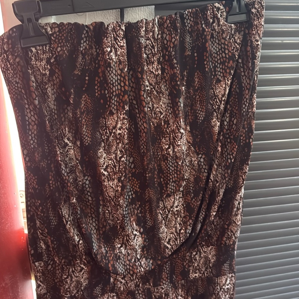 Long tube top snake print dress